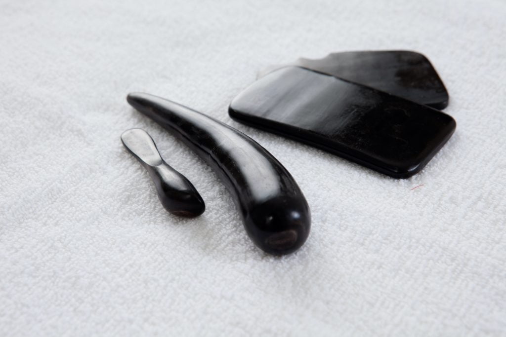 Gua Sha works on skin, blood, nervous and lymphatic systems to boost circulation and strengthen the body.